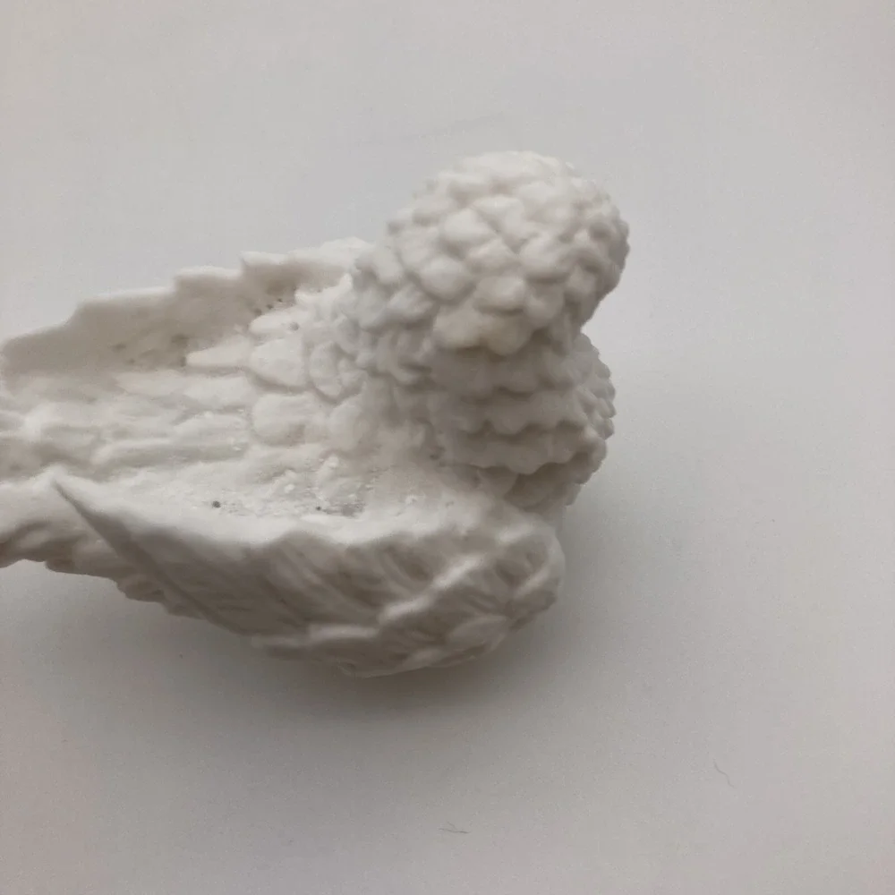 Pair Of White Bisque Italian Made White Doves Textured